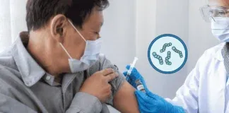 Doctor Injecting Covid 19 Coronavirus Vaccine Old Man